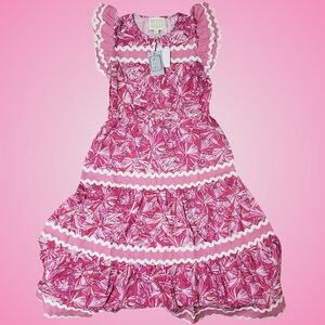 SAIL TO SABLE Midi Dress Small Sunburst Pink Flutter Sleeve NWT 💕